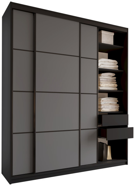 Szafa przesuwna 200 cm LOFT MAX z szufladami 527147