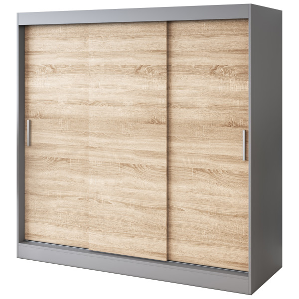 Szafa przesuwna 200x200 Gold , Antracyt mat / Dąb Sonoma 629884