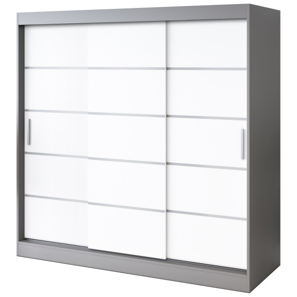 Szafa przesuwna 200x200 Nina , Antracyt mat / Biały mat 629763