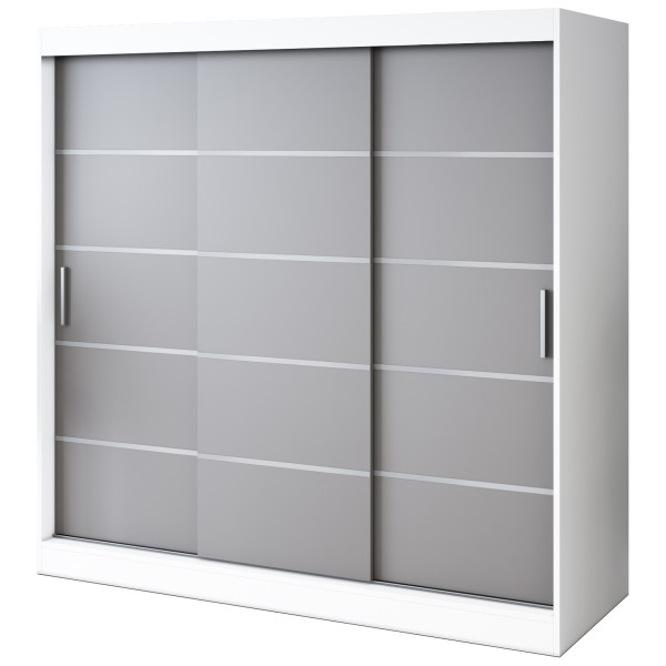 Szafa przesuwna 200x200 Nina , Biały mat / Antracyt mat 629961