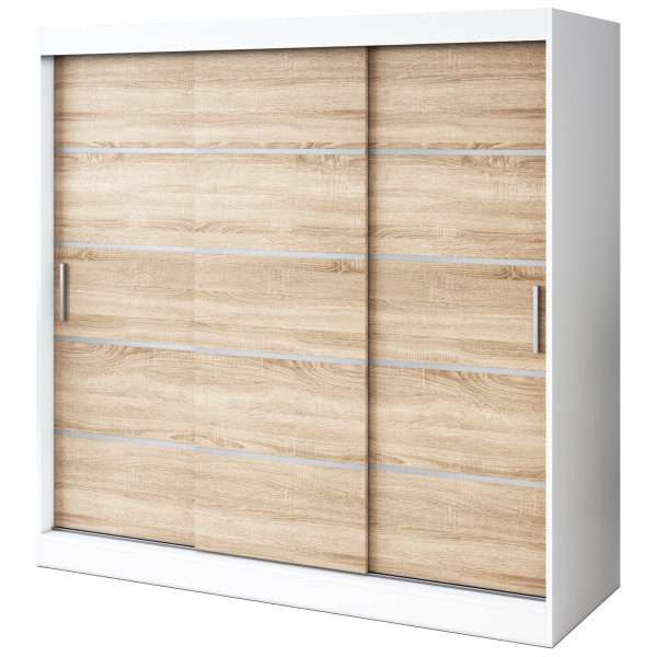 Szafa przesuwna 200x200 Nina , Biały mat / Dąb Sonoma 630018