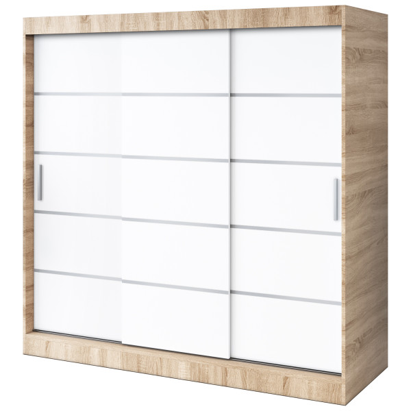 Szafa przesuwna 200x200 Nina , Dąb Sonoma / Biały mat 630159