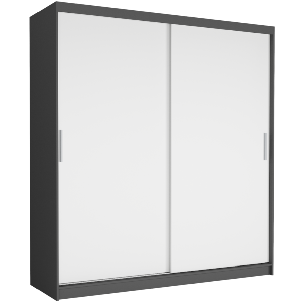 Szafa przesuwna 203 cm FRAMIRE Tivaro VI antracyt biały 963060