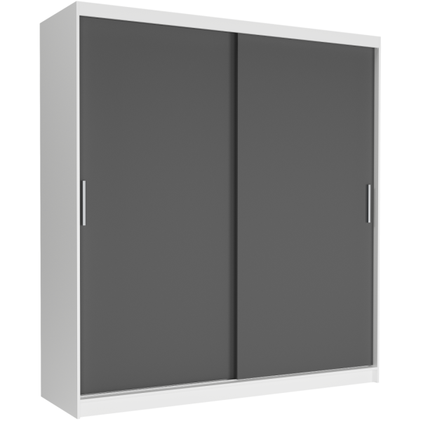 Szafa przesuwna 203 cm FRAMIRE Tivaro VI biały antracyt 963025