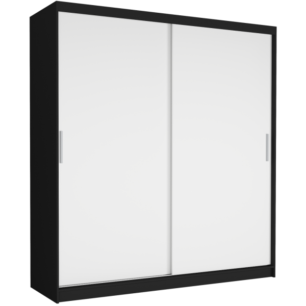 Szafa przesuwna 203 cm FRAMIRE Tivaro VI czarny biały 963008