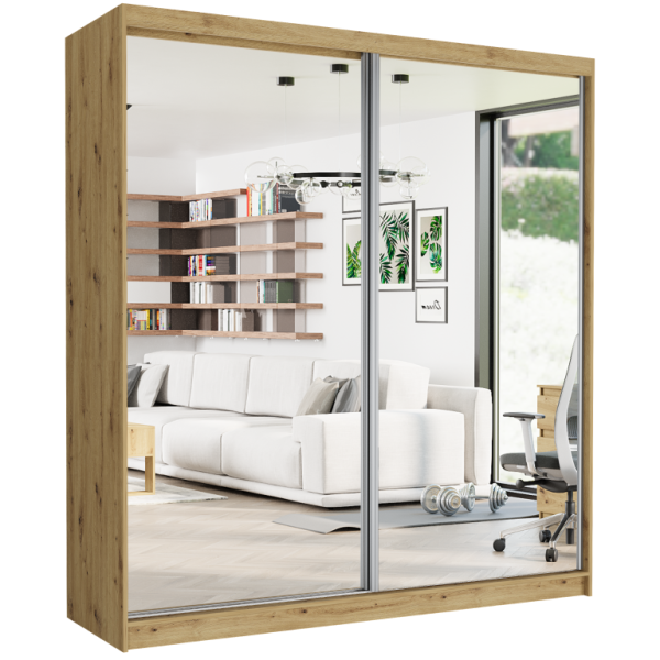 Szafa przesuwna 203 cm z 2 lustrami FRAMIRE Tivaro II artisan 963011