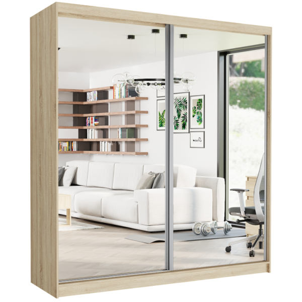 Szafa przesuwna 203 cm z 2 lustrami FRAMIRE Tivaro II sonoma 963022