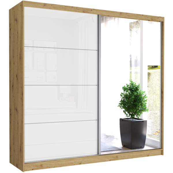 Szafa przesuwna 233 cm z lustrem półpołysk FRAMIRE Selvio IV artisan 987611