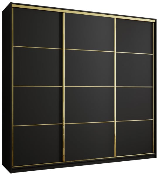 Szafa przesuwna 250 cm GOLD NEW MAX wysoka trzydrzwiowa szafa do sypialni 671411