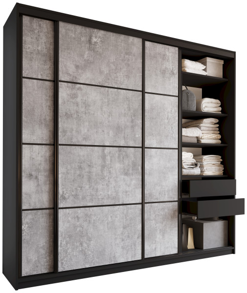 Szafa przesuwna 250 cm LOFT MAX z półkami 527219