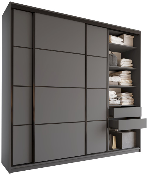Szafa przesuwna 250 cm LOFT MAX z półkami 527380
