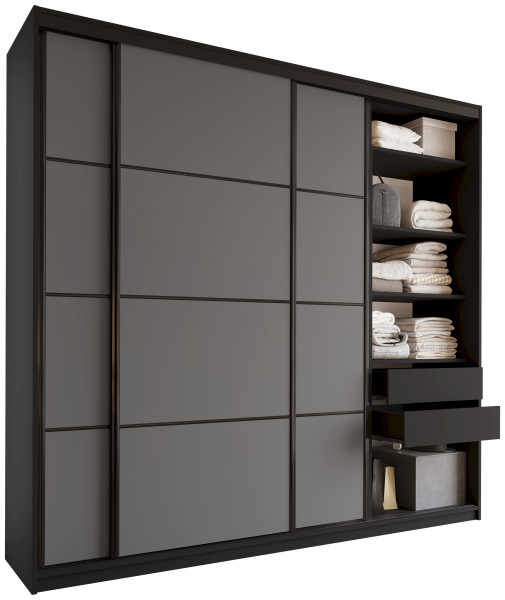 Szafa przesuwna 250 cm LOFT MAX z półkami 527143