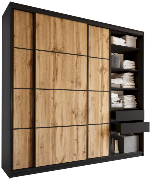 Szafa przesuwna 250 cm LOFT MAX z szufladami 527211