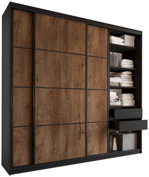 Szafa przesuwna 250 cm LOFT MAX z szufladami 527234
