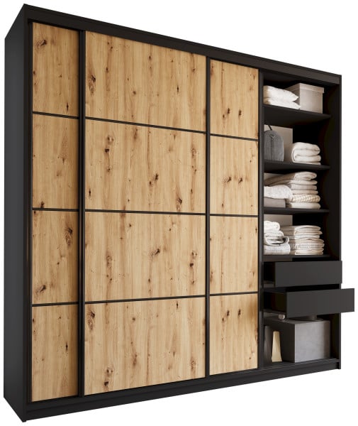 Szafa przesuwna 250 cm LOFT MAX z szufladami 527284