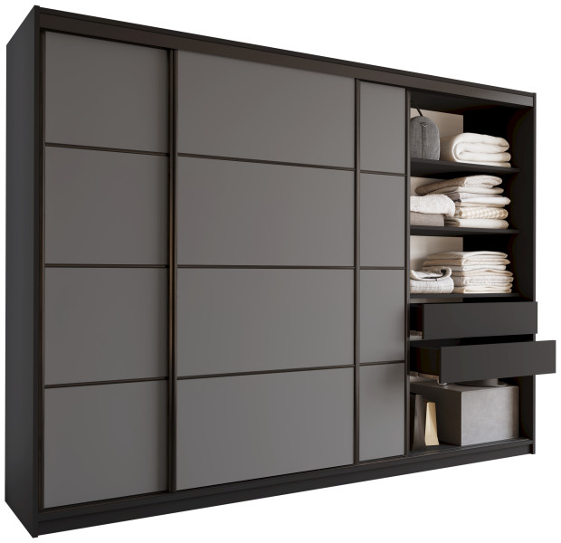 Szafa przesuwna 250 cm LOFT z półkami 527171