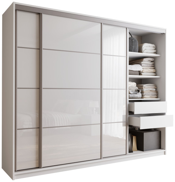 Szafa przesuwna 250 cm TOP biały połysk 245615