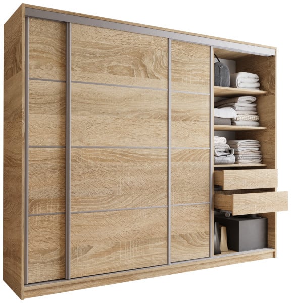 Szafa przesuwna 250 cm TOP dąb sonoma 245626