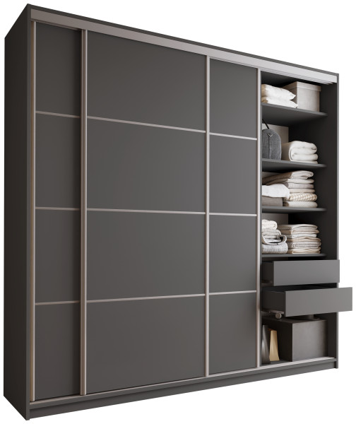 Szafa przesuwna 250 cm TOP MAX grafit 245584
