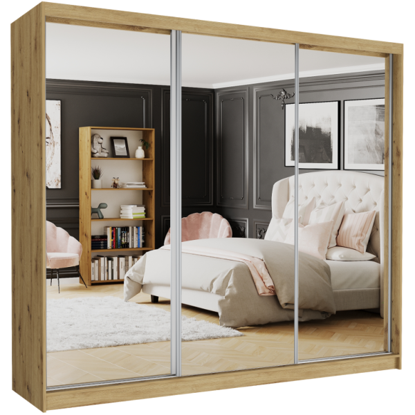 Szafa przesuwna 250 cm z 3 lustrami FRAMIRE Norvio V artisan 963972