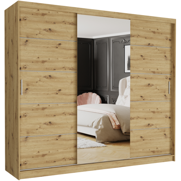Szafa przesuwna 250 cm z lustrem szprosy FRAMIRE Norvio I artisan artisan 963966