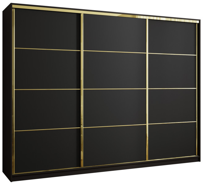 Szafa przesuwna 280 cm GOLD NEW duża szafa przesuwna do sypialni z półkami 671460