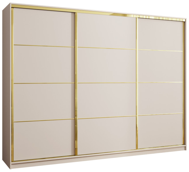 Szafa przesuwna 280 cm GOLD NEW duża szafa przesuwna do sypialni z półkami 671507