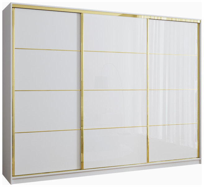 Szafa przesuwna 280 cm GOLD NEW połysk szuflady półki 248957
