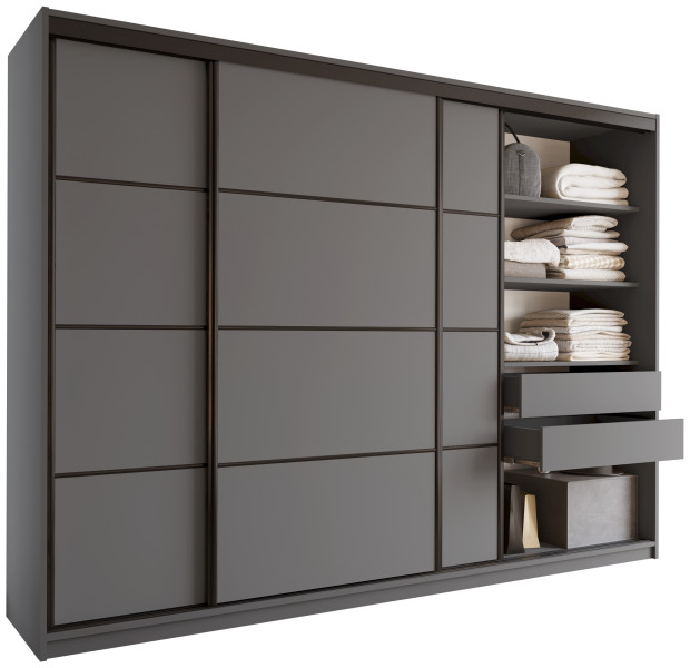 Szafa przesuwna 280 cm LOFT garderoba z półkami 530840