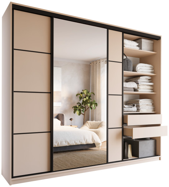 Szafa przesuwna 280 cm LOFT MAX z półkami 527226