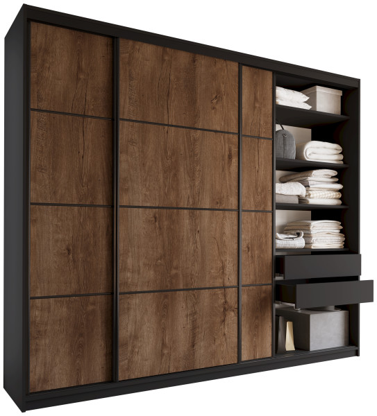 Szafa przesuwna 280 cm LOFT MAX z półkami 527267