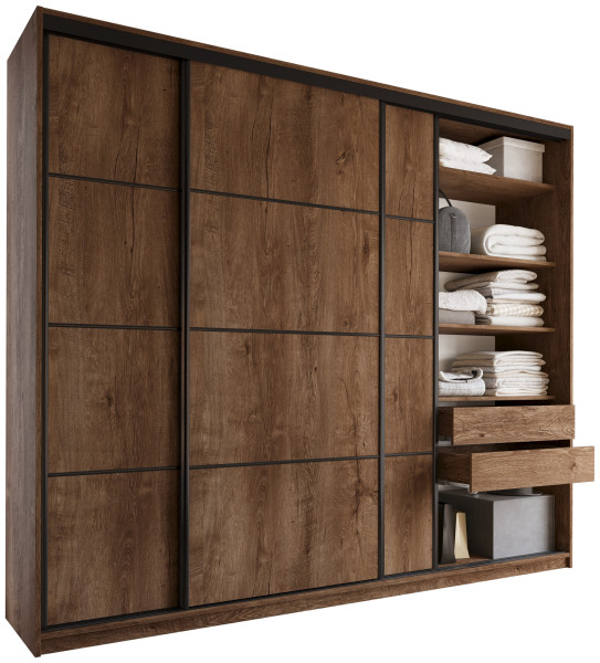 Szafa przesuwna 280 cm LOFT MAX z półkami 527281