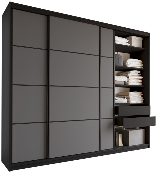 Szafa przesuwna 280 cm LOFT MAX z półkami 527357