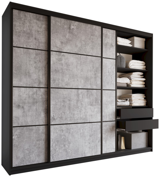 Szafa przesuwna 280 cm LOFT MAX z półkami 527366