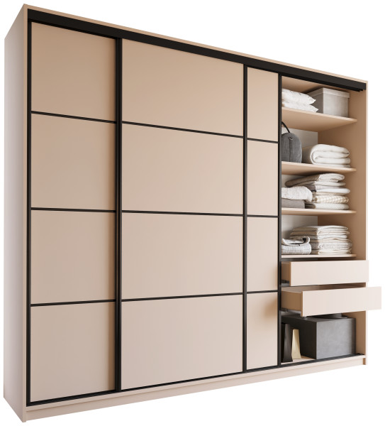 Szafa przesuwna 280 cm LOFT MAX z półkami 527142