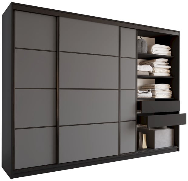 Szafa przesuwna 280 cm LOFT z półkami 527287