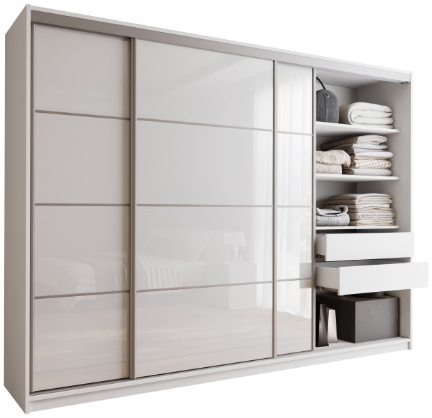 Szafa przesuwna 280 cm TOP biały połysk 245804