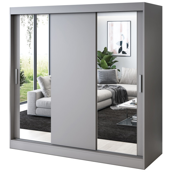 Szafa przesuwna 2x Lustro 200x200 Sofia , Antracyt mat 748886