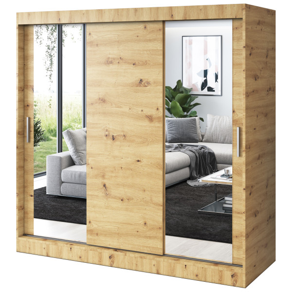 Szafa przesuwna 2x Lustro 200x200 Sofia , Dąb Artisan 629731