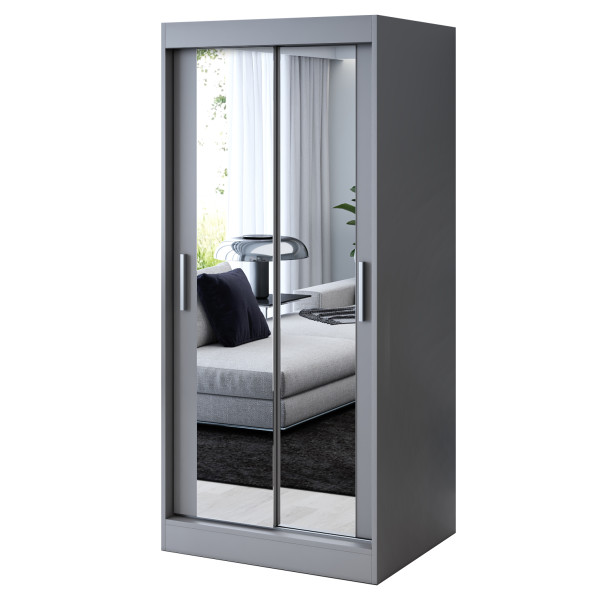 Szafa przesuwna 2x Lustro 90x200 Karl , Antracyt Mat 629796