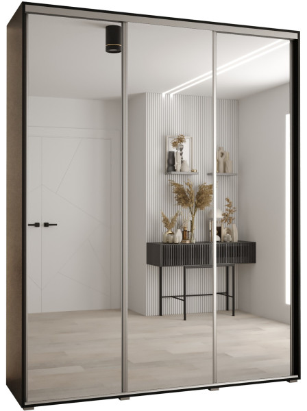 Szafa przesuwna 45 Cannes 2 200 czarny+czarny+srebrny 176471