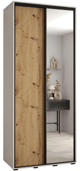 Szafa przesuwna 45 Cannes 3 110 biały+artisan+czarny 176828