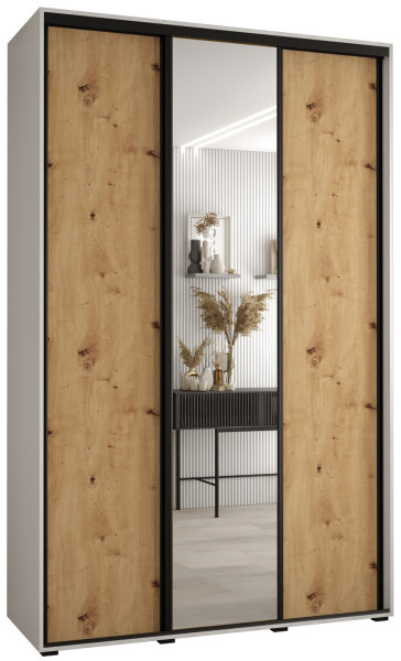 Szafa przesuwna 45 Cannes 3 160 biały+artisan+czarny 180895