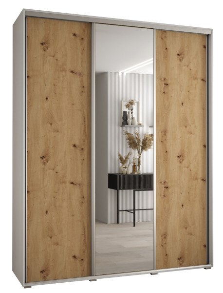 Szafa przesuwna 45 Cannes 3 190 biały+artisan+srebrny 181585
