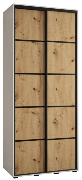 Szafa przesuwna 45 Cannes 4 110 biały+artisan+czarny 183074