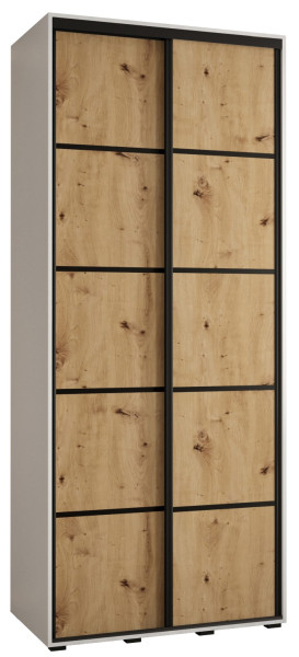 Szafa przesuwna 45 Cannes 4 120 biały+artisan+czarny 183125
