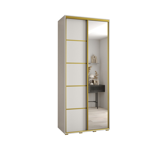 Szafa przesuwna 45 Cannes 5 120 biały+biały+złoty 759946