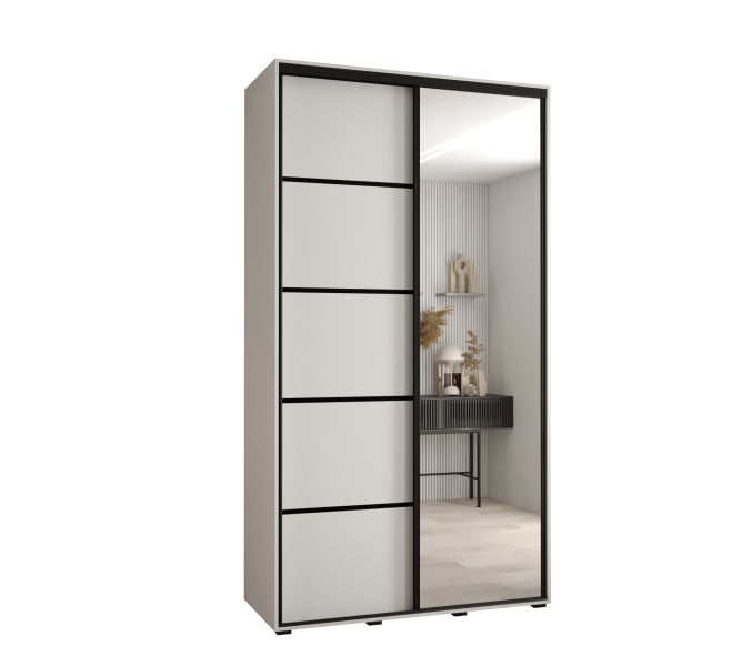 Szafa przesuwna 45 Cannes 5 140 biały+biały+czarny 760144