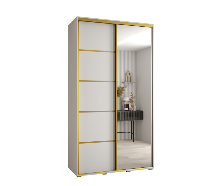 Szafa przesuwna 45 Cannes 5 140 biały+biały+złoty 759975