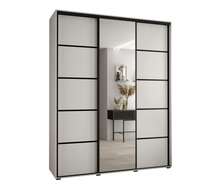 Szafa przesuwna 45 Cannes 5 170 biały+biały+czarny 760040